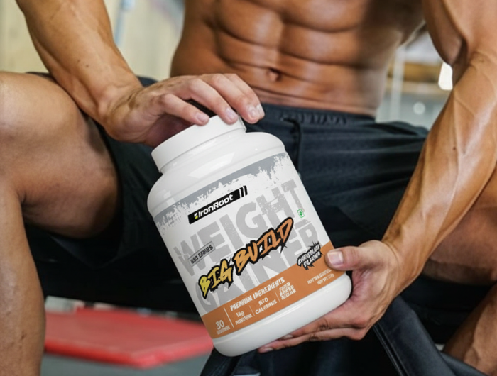 <h5><span style="text-decoration:underline">Why Big build?</span></h5><h2>Weight Gainer For <em>Serious gains</em></h2><p>Fuel your muscle growth with <strong>BIG BUILD</strong>, a premium high-calorie mass gainer designed to help you pack on size and strength — fast. Each serving is loaded with a powerful blend of protein, carbs, and essential nutrients that support muscle recovery, promote weight gain, and boost overall performance.</p>