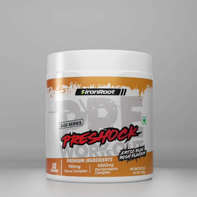 Preshock_Pre_workout_Artic_Blue_Rush_Front