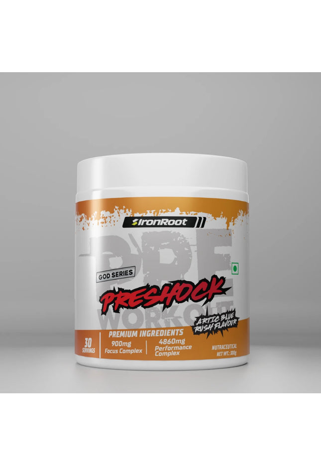 Preshock_Pre_workout_Artic_Blue_Rush_Front